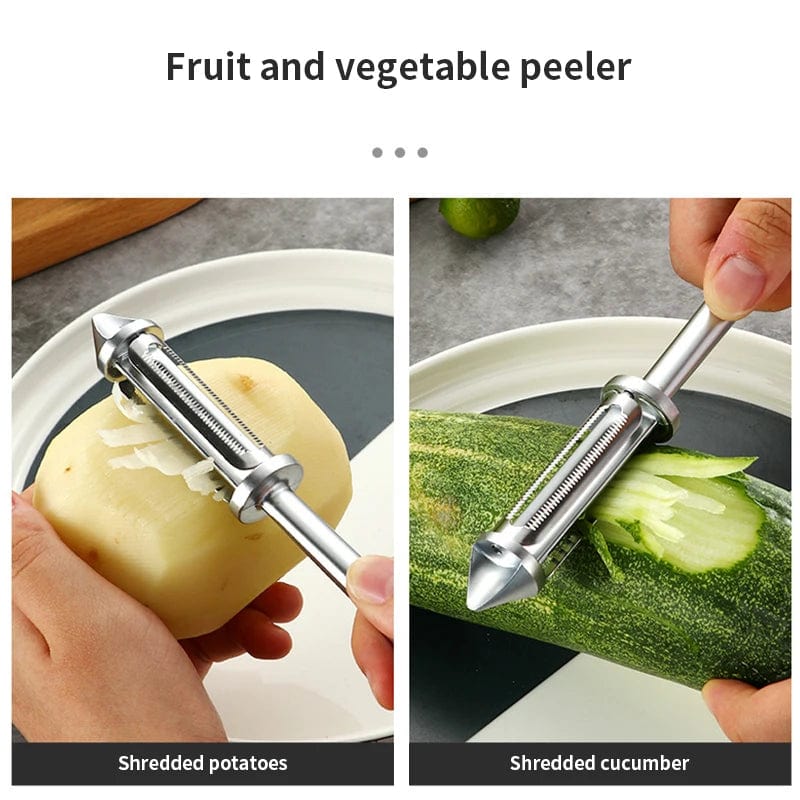 Slicezio™ 3 in 1 Stainless steel Multifunctional Veggie Peeler (Pack of 2)